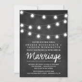 ChalkboardとString Lightsの結婚式招待状 招待状 (正面)
