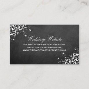 Chalkboardのウェブサイトの白い結婚渦巻き旋回 エンクロージャーカード