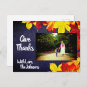 Chalkboardのパーソナライズされた写真 |感謝祭 ポストカード (正面/裏面)