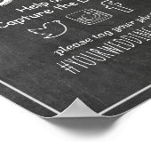 ChalkboardのフローラOhスナップハッシュタグ結婚の装飾 ポスター (角)