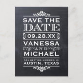 Chalkboardのモダンヴィンテージ日付の保存 案内ポストカード (正面)