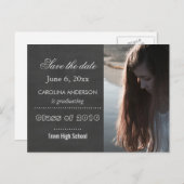 Chalkboardの大学院の写真日付を保存 案内ポストカード (正面/裏面)