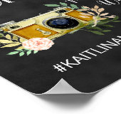 Chalkboardの結婚サイン写真ハッシュタグ ポスター (角)