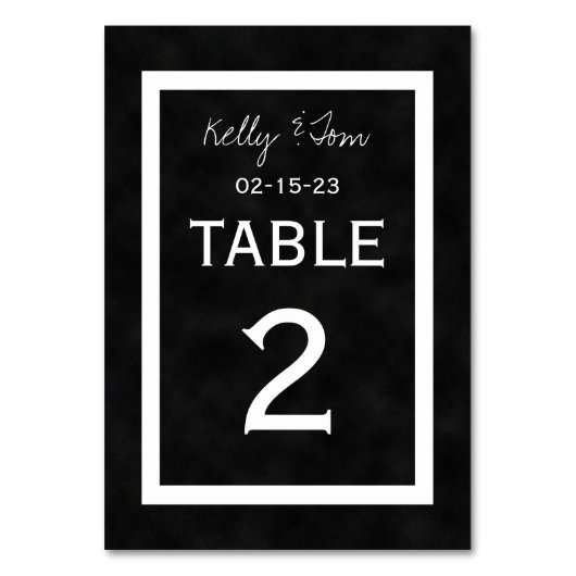Chalkboardの結婚テーブル番号カード テーブルナンバー (正面)