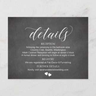 Chalkboardの結婚詳細・カード・エンクロージャ・カード エンクロージャーカード