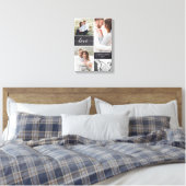 Chalkboardの結婚Photo Collage Loveスクリプト キャンバスプリント (インサイチュ (寝室))