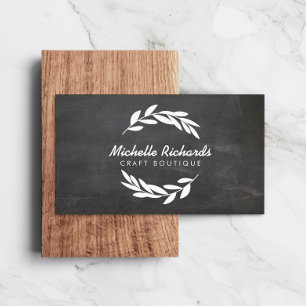 Chalkboardの背景にオリーブリースロゴ 名刺