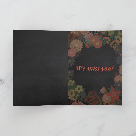 Chalkboardの背景に花模様を表示 カード (内部)