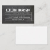 Chalkboardはっきりした上のヴィンテージグリッド付きの名前 名刺 (正面/裏面)