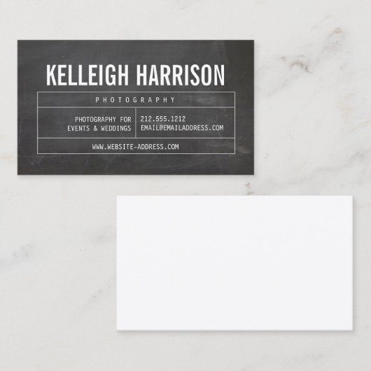 Chalkboardはっきりした上のヴィンテージグリッド付きの名前 名刺 (正面/裏面)