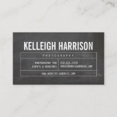 Chalkboardはっきりした上のヴィンテージグリッド付きの名前 名刺 (正面)