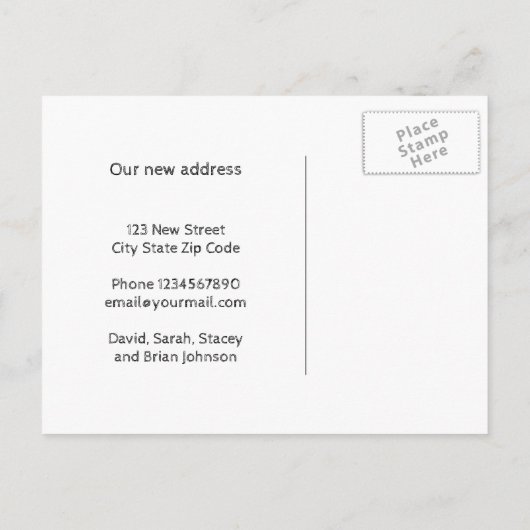 Chalkboardアドレスの変更はがきを移動 案内ポストカード (裏面)