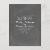 Chalkboardインスパイア結婚日を保存 案内ポストカード (正面)