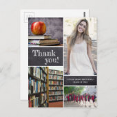 Chalkboardエッチング卒業ありがとう写真 ポストカード (正面/裏面)