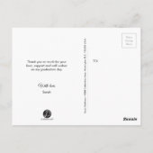 Chalkboardエッチング卒業ありがとう写真 ポストカード (裏面)