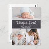 Chalkboardカスタムフォトコラージュベビー到着 ポストカード (正面/裏面)