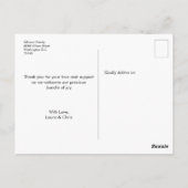 Chalkboardカスタムフォトコラージュベビー到着 ポストカード (裏面)