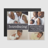 Chalkboardカスタムベビー写真生まれたばかりの紹介 マグネット招待状 (正面/裏面)