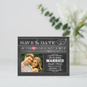 Chalkboardカレンダー写真Save The Date Cards 案内ポストカード (スタンド正面)