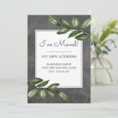 Chalkboardグリーン葉アドレス変更 招待状 (スタンド正面)