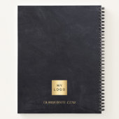 Chalkboardグレーのビジネスのロゴ ノートブック (裏面)