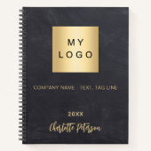 Chalkboardグレーのビジネスのロゴ ノートブック (正面)