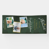 Chalkboardスクリプスタイリッシュト3写真卒業パーティー 横断幕 (横)