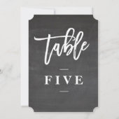 Chalkboardスクリプトの粗野なテーブル番号 招待状 (裏面)