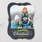 Chalkboardスクリプトクリスマスフォトカード シーズンカード (正面/裏面)
