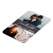 Chalkboardスクリプトフォトコラージュ日付を保存 マグネット (左側)