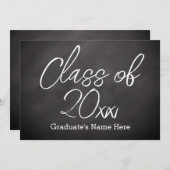 Chalkboardスクリプト卒業のお知らせ 招待状 (正面/裏面)