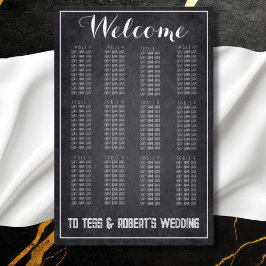 Chalkboardスクリプモダントのミニマルな座席表 フォトプリント