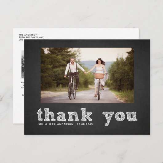 Chalkboardスケッチタイポグラフィありがとうはがき ポストカード (正面/裏面)