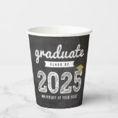 Chalkboardスケッチ卒業パーティクラスOf 2023 紙コップ (裏面)