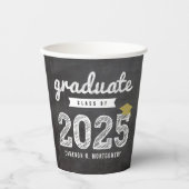 Chalkboardスケッチ卒業パーティクラスOf 2023 紙コップ (正面)