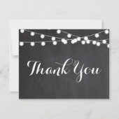 Chalkboardストリングライトありがとうノートカード (正面)