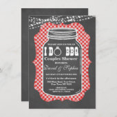 ChalkboardストリングライトI do BBQ Mason Jar招待状 招待状 (正面/裏面)