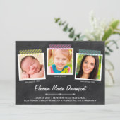 Chalkboardスナップショット |写真卒業パーティー 招待状 (スタンド正面)