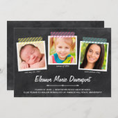 Chalkboardスナップショット |写真卒業パーティー 招待状 (正面/裏面)