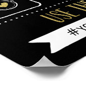 Chalkboardソーシャルメディアのハッシュタグ |結婚の装飾 ポスター (角)