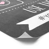 Chalkboardソーシャルメディアのハッシュタグ |結婚の装飾 ポスター (角)