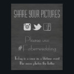 Chalkboardソーシャルメディ結婚アの写真のハッシュタグ記号 ポスター<br><div class="desc">フレームと表示結婚を自分のお祝いから写真を共有できる。インスタグラムだけでなく、フェイスブックやツイッターも。</div>
