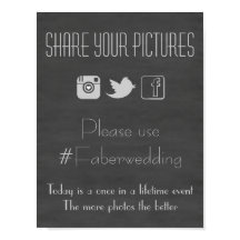 Chalkboardソーシャルメディ結婚アの写真のハッシュタグ記号