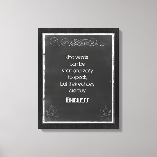 Chalkboardタイポグラフィ引用文使用の種類語 キャンバスプリント (正面)