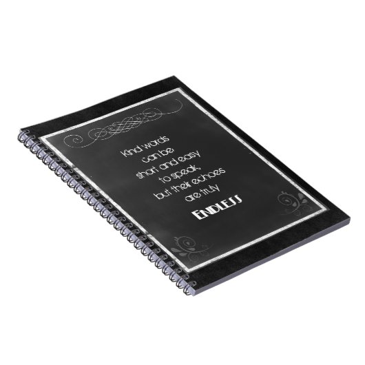 Chalkboardタイポグラフィ引用文使用の種類語 ノートブック (右側)