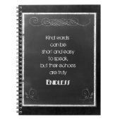 Chalkboardタイポグラフィ引用文使用の種類語 ノートブック (正面)