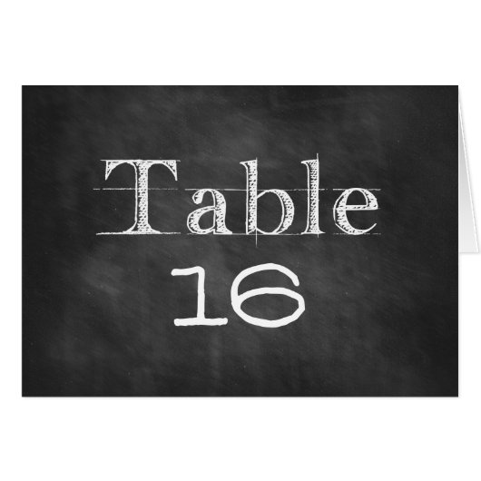 Chalkboardテーブル番号カード (正面横)