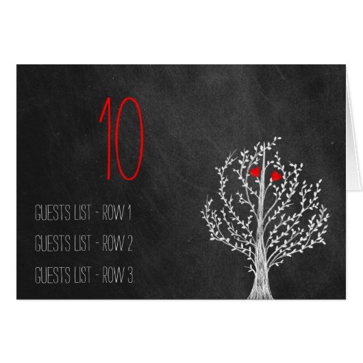 Chalkboardテーマ結婚のテーブルプレースホルダ (正面横)