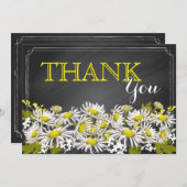 Chalkboardデイジー素朴モダンありがとう サンキューカード (正面/裏面)