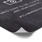 ChalkboardハッシュタグSNS結婚披露宴のサイン ポスター (角)